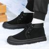 Men High Top Snow Boots, Thick Fleece Lined Warm Old Beijing Cotton Shoes Outdoor Footwear