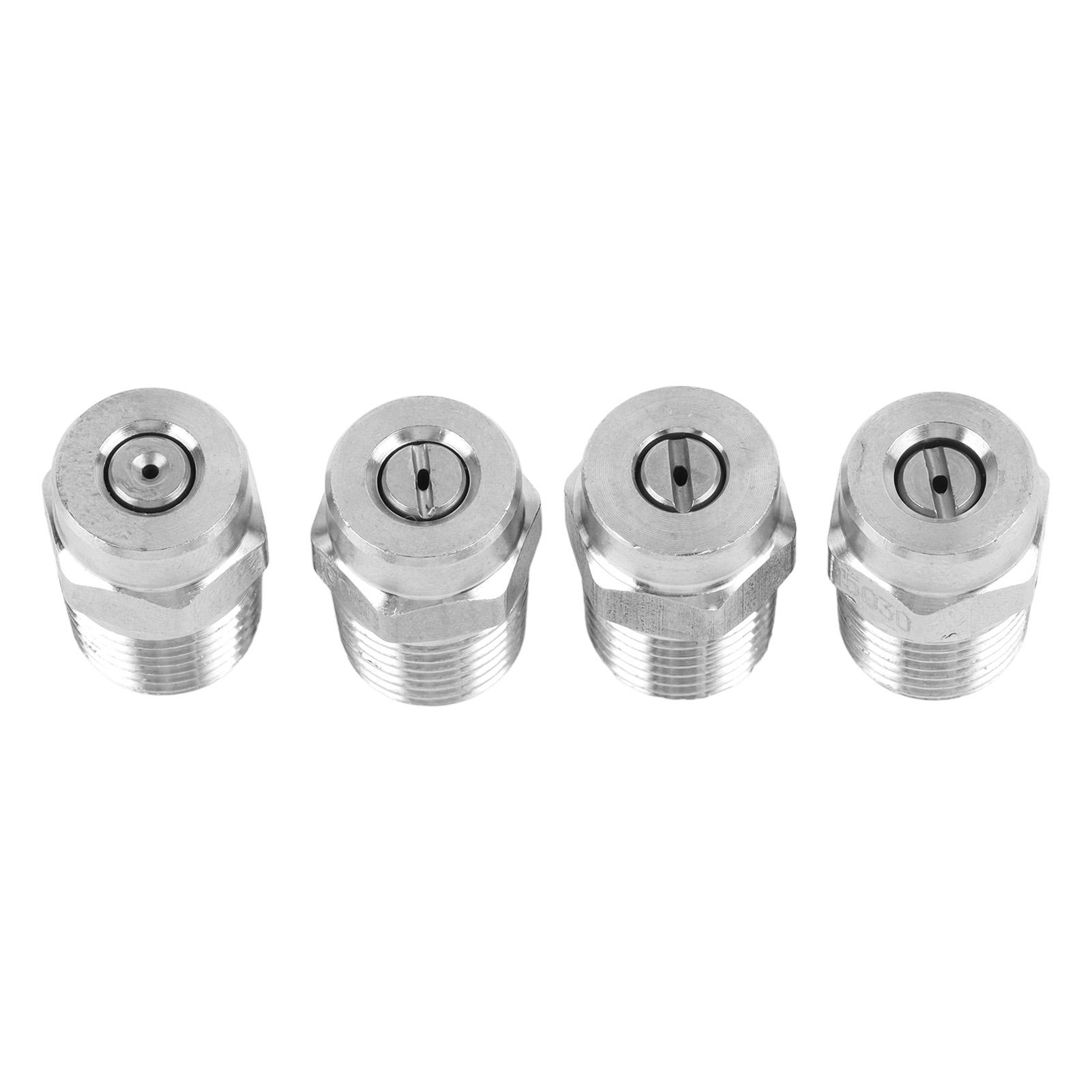 Koogeelife Unisex 4Pcs Car Threaded Spray Nozzle Car Washer High Pressure Replacement Professional Nozzle