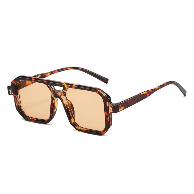  New Ins Popular Fashion Double Bridges Square Women Sunglasses Vintage Rivets Men Candy Color Sun Glasses Shades UV400