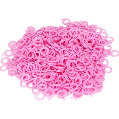 500 vnt. Plastikiniai mezgimo žymekliai rožiniai skaičiavimo skiriami žiedai nėrimo užrakinami siuvimo priedai S