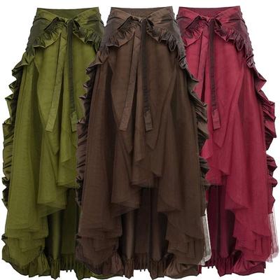 2025 Women's Retro Gothic Irregular Navel-Baring Dance Skirt, Plus Size