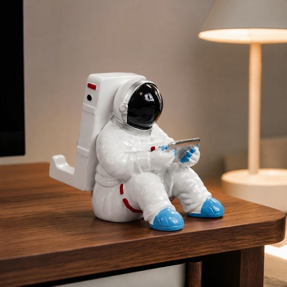 2 Size Astronaut Phone Holder White Astronaut Phone Stand Cute Resin Phone Holder Sit Down Use