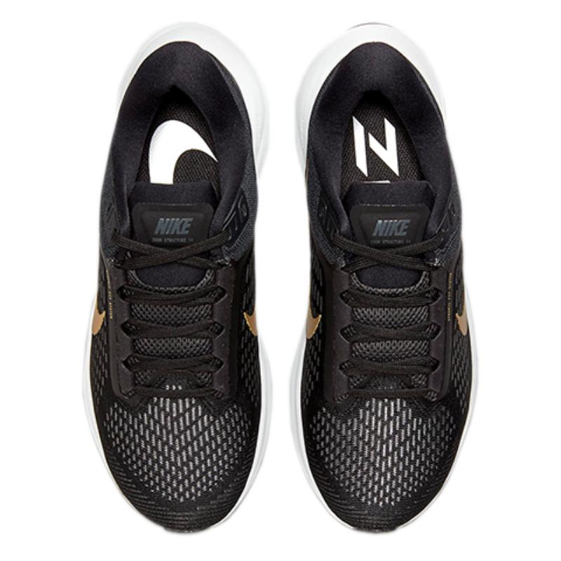 Nike Air Zoom Structure 24 'Black Metallic Gold Coin' Women's Sneakers Casual DA8570-003