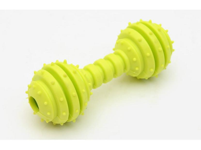 

Прочное TPR Кольцо с шипами Штанга Прорезыватель для собак зелёный