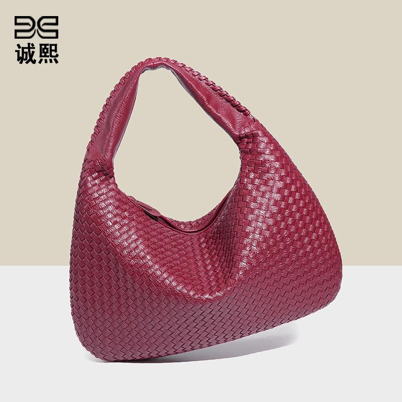 Damentaschen, handgewebte Taschen, Schulter-Achseltaschen, Nischen-vielseitige tragbare Halbmondtaschen mit großem Fassungsvermögen