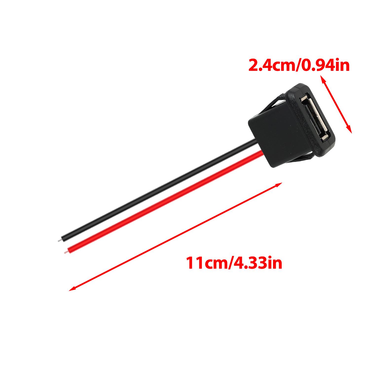 

Waterproof with Snap-On Clips Female Charging Port USB 2.0 Charging Port Connector with Wired Data Interface USB Charger Socket