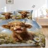 3er-Set Happy Highland Cow Print Bezüge Ultra Weich, Atmungsaktiv