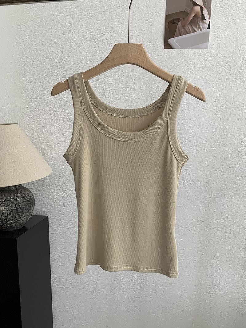 

Suspender vest women s spring summer threaded cotton inner cover breast sleeveless bottoming shirt top tide one size fits all
