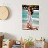 RETRO Advertising Sign Wall Art, Vintage Metal Sign Rustic Beach Decor, Elegant Woman in White Dress 2D Flat Wall Plate