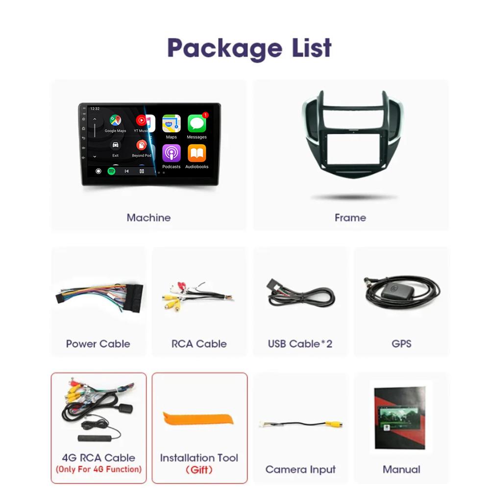 Pentru Chevrolet TRAX 2014-2016 DSP Android 14 Radio Auto Player Multimedia Stereo Navigație GPS Carplay 2 Din DVD