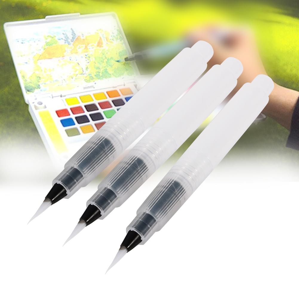 3pcs Water Ink Brush Pen for Watercolor Calligraphy Painting Tool Set