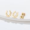 Stylish U-shaped Hollow Stud Earrings with Horseshoe Pendant for Women