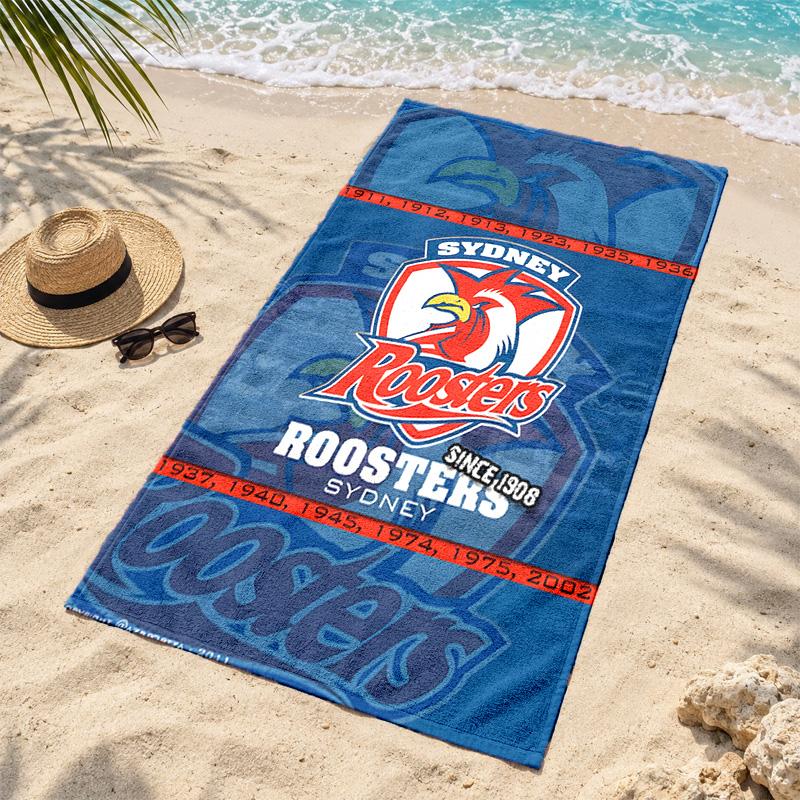 Sydney Roosters Beach Towel Quick Dry Sand Free Lightweight Beach Towels for Travel Swimming Camping