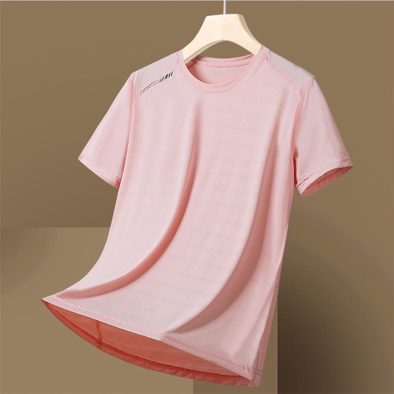 Unisex Summer Quick-Dry Ice Silk Sports T-Shirt - Breathable, Casual, Round Neck, Short Sleeve.