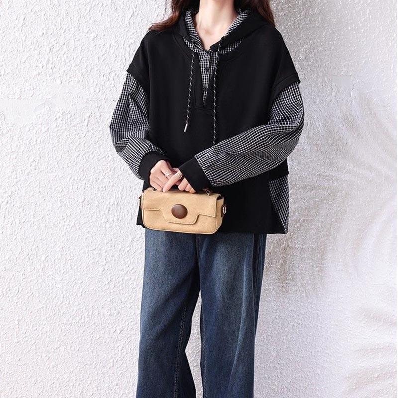 Sweatshirt for Women Cotton Oversize Fleece Thickened Loose V-Neck Casual Pullover Long Sleeve Top Sweatshirt