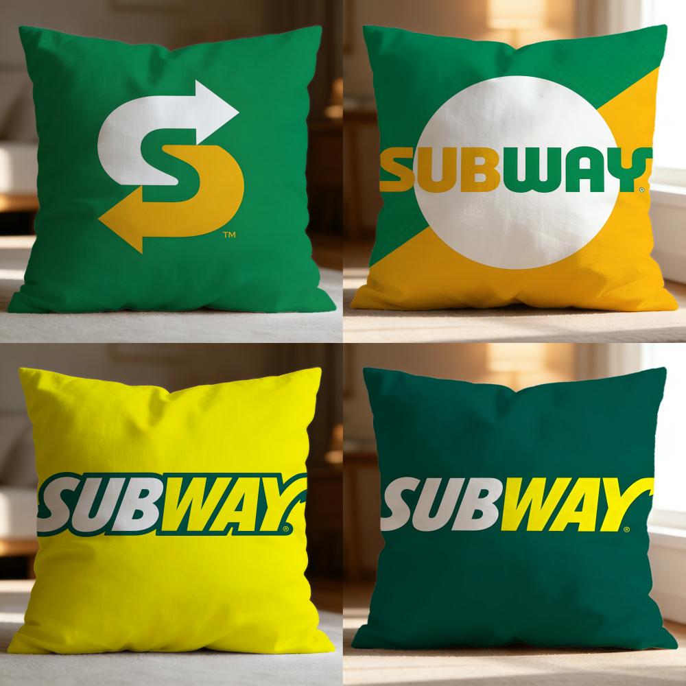 Fashion S-Ssubwayer Cushion Cover Soft Washable Pillow Case Multi-Scene for Couch Bed Travel Office Use