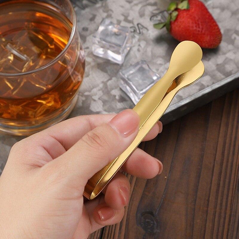 Stainless Steel Sugar Cube Clip Gold-plated Round Head Small Ice Clip Towel Sugar Clip Hotel Supplies 304 Ice Clip Purple