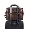 LAOSHIZI Men's Briefcase Male  Genuine Leather Messenger Bag Documents Bag Crossbody Bag