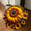1PC Sunflower Pattern Automatic Open/Close Umbrella with Windproof, 8-Rib Sturdy Canopy, Durable Ribs, Fashionable Design, Outdoor Accessory, Fun Prin