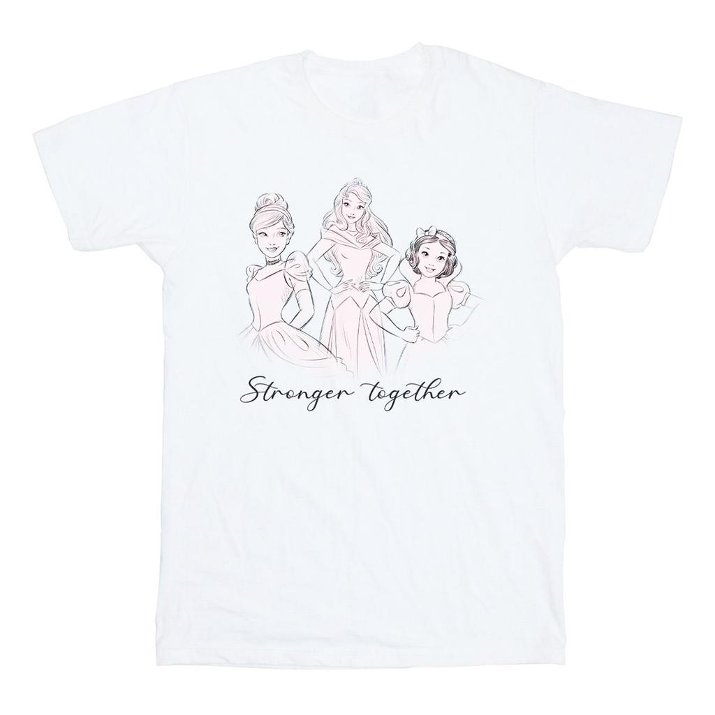 Disney Girls Princesses Stronger Together Cotton T-Shirt