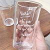 Korean Glasses Cold Cup Premium Glass Cups With Lids And Straws For On Go Sipping Creative Letters