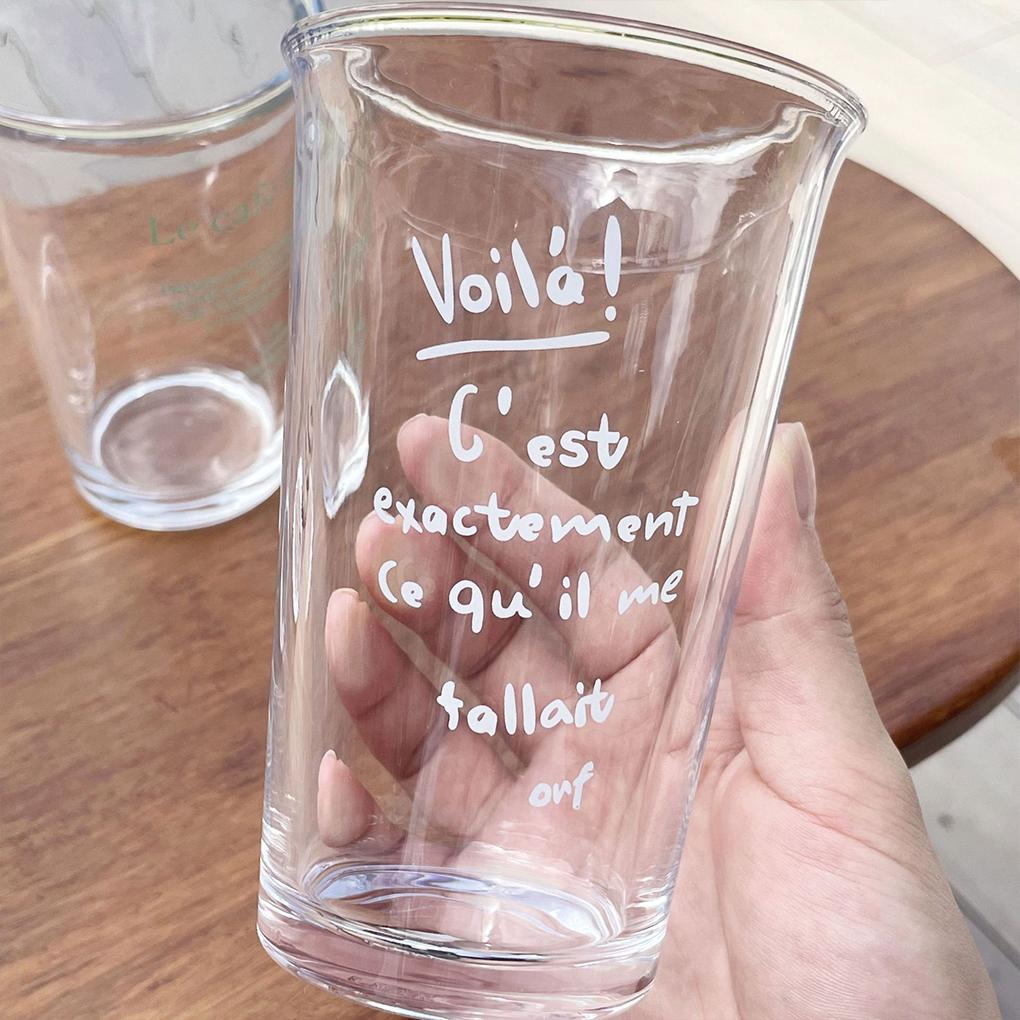 Korean Glasses Cold Cup Premium Glass Cups With Lids And Straws For On Go Sipping Creative Letters