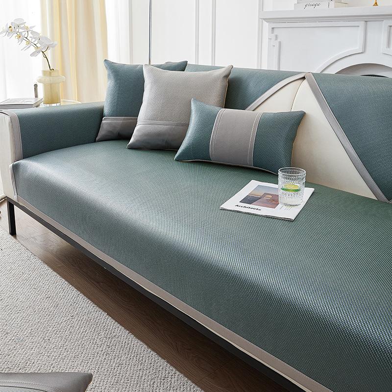 

Летняя подушка для дивана, простой стиль, однотонная подушка для сиденья, летний охлаждающий нескользящий дышащий чехол для дивана 50*50cm