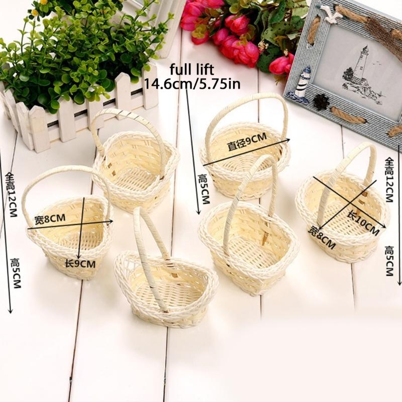 Handgeflochtener Erntekorb Leichter Korb Weidenkorb mit Blumen und Griff für Zuhause Mehrzweck-Dekorationen