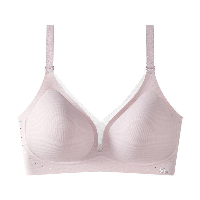 Soft Support Seamless Bra Women's Gathering Underwear Feminine Feel Thin Bra with Upper Support No Steel Ring Underbody Bra