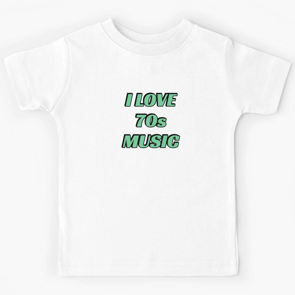 I love 70s music - retro green text - seventies - music fan Kids T-Shirt 170