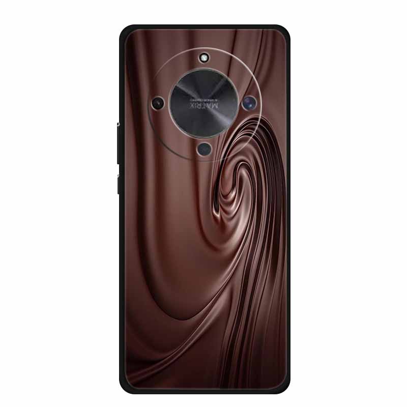 Phone Case For Honor X70 5G 2025 Case X 70 Coque Flowers Black Silicone Soft Back Cover For Honor X70 Cases HonorX70 Funda 6.79"