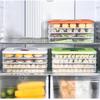 Dumplings Storage Box Multi Layer Stackable Food Storage Container with Lid and Handle Time Recoder Cookie Carrier
