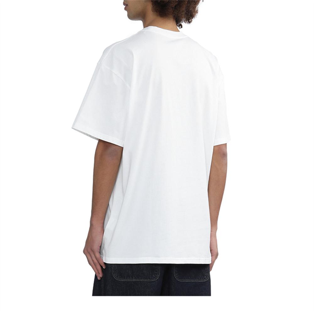 Carhartt WIP Loose Fit Letter Print Crew Neck Short Sleeve T-Shirt Men Tops White I034405-02-XX