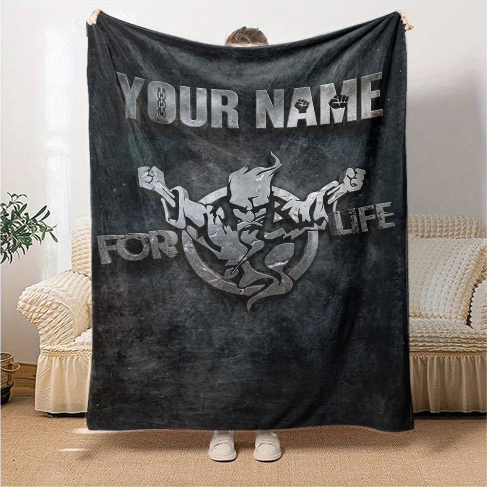Name Custom Thunderdome Print Flannel Blanket High Quality Warm Comfortable Cover for All Seasons Perfect for Gifts Home Decor