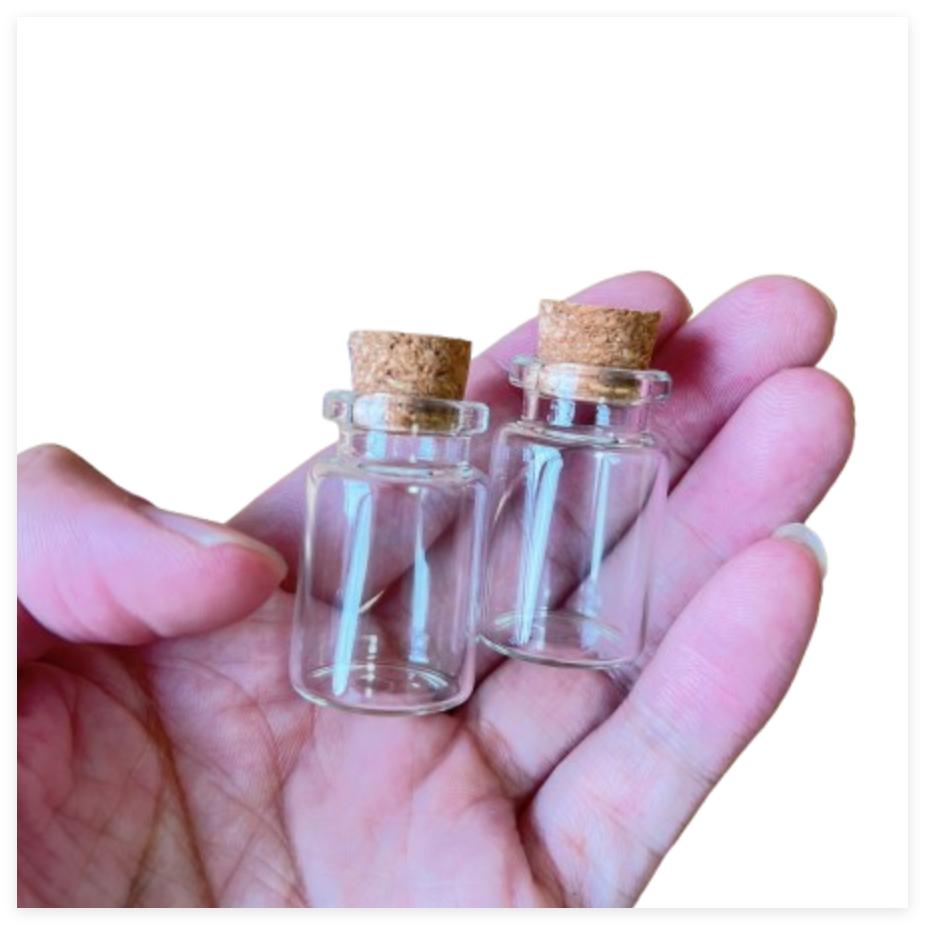 60/140 Pcs 7ml Tiny Glass Jars Cork Stoppers 11x22x35mm Small Decorative Mini Bottles DIY Home Decor Wishing Jars Craft Storage