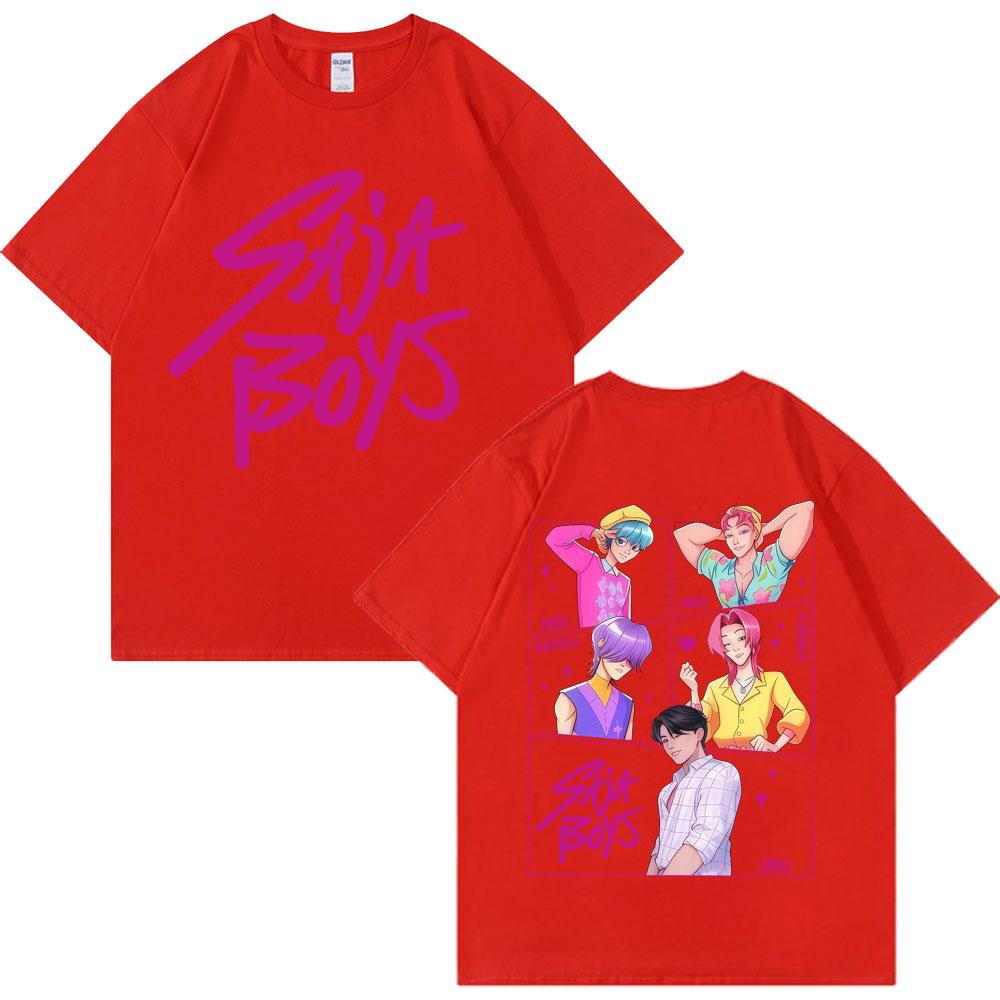 New Movie Anime KPop Demon Hunters Saja Boys Tshirt Men Women Trend Harajuku Cosplay T Shirt Loose Cozy Cotton Casual T Shirts