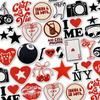 10PCS/Lot Wholesale Black Red Patches Heart Start Iron On Patches For Clithing Love Lip Embroidery Patches On Jeans Accessories