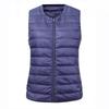 Women's Round Neck Sleeveless Lightweight Down Vest Plus Size Zip Up Puffer Gilet Warm Inner Wear Waistcoat For Autumn Winter