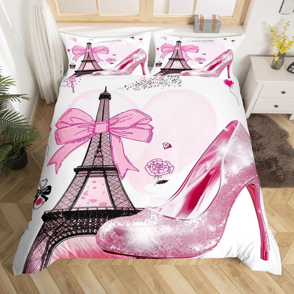 Paris Liebe Bettbezug Eiffelturm Bettbezug Für Männer Frauen Romantische Stadt Blume Bettwäsche Sets Für Valentinstag Hochzeitsgeschenk