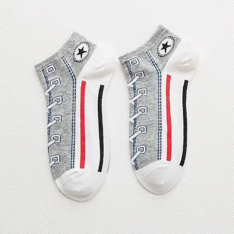 5 Pairs Women's Funny Shoe Print Socks Fashion Style Hip Hop Cute Fashion Soft Slippers And Socks