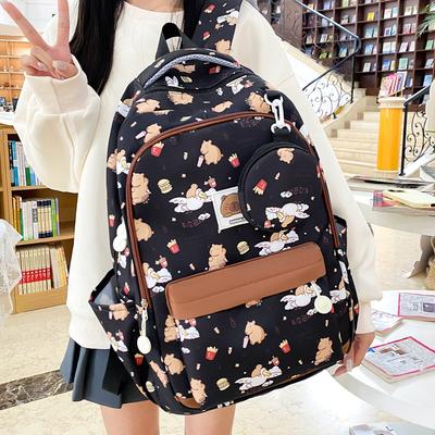 Cartoon Junior School Schoolbag Women's Lightweight Nylon Large Capacity Backpack