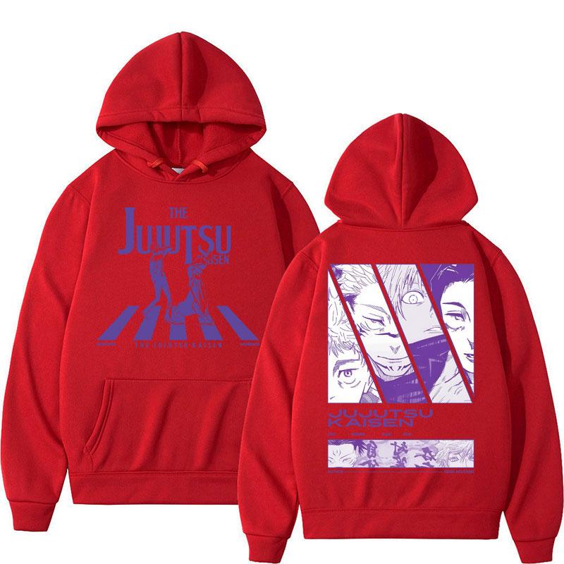 Japanese Anime Jujutsu Kaisen Graphic Hoodies Men Women Vintage Harajuku Tracksuit Oversized Fleece Casual Sweatshirt Streetwear