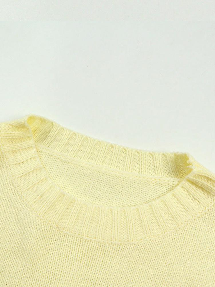 2025 Trendy Versatile Shiny Pearl Bow Slimming Pullover Sweater for Women