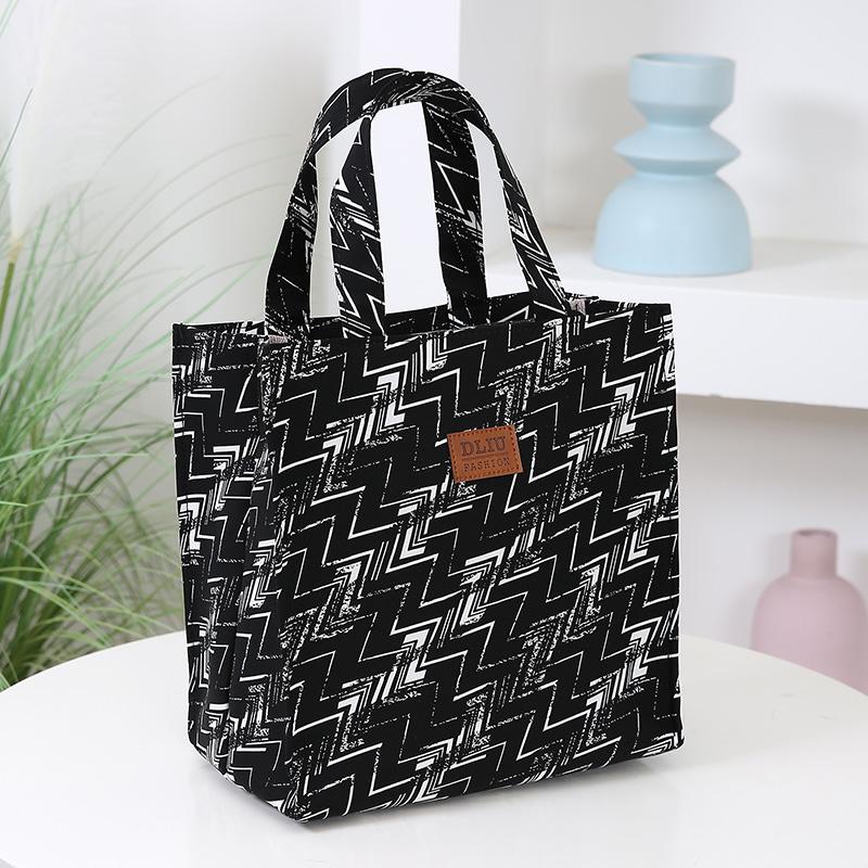 Vintage Large Capacity Handbag with Lunch Box Storage Bag for Work Commuting Shopping Portable Mother Cloth Tote Bag