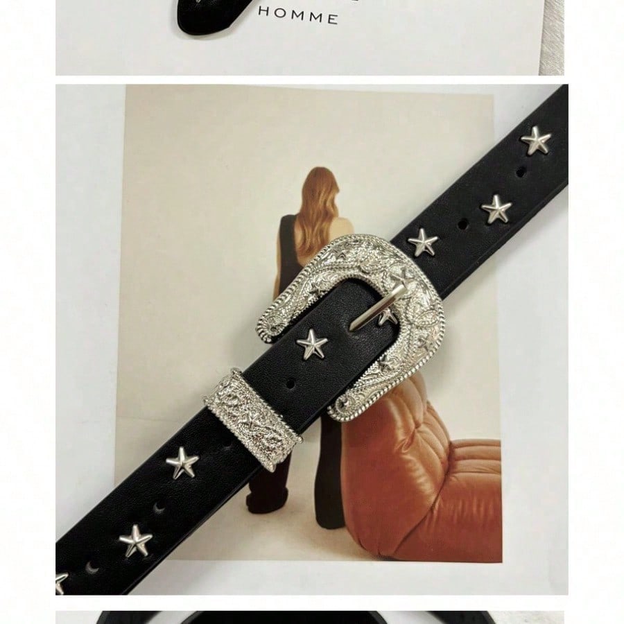American Retro Style Y2k Star High-end Thin Belt, Niche Versatile Fashion Belt