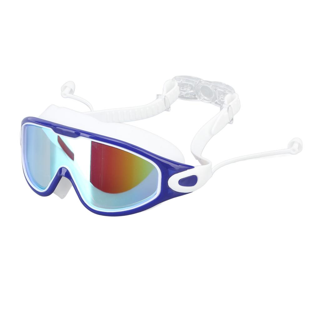 Swim Goggles Wide View Waterproof Anti Fog Swimming Goggles Dazzling Glasses Swim Glasses with Earplugs for Swimming Diving Water Sports