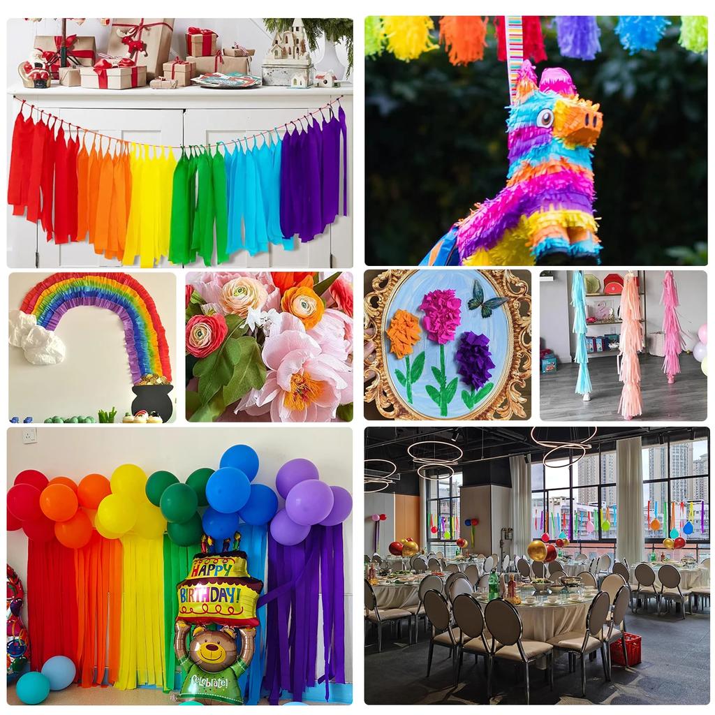 1pcs 4.5cm X 25meters Crepe Paper Streamers Tissue Paper Roll Flower Craft Making Birthday Wedding Party Backdrop DIY Decoration