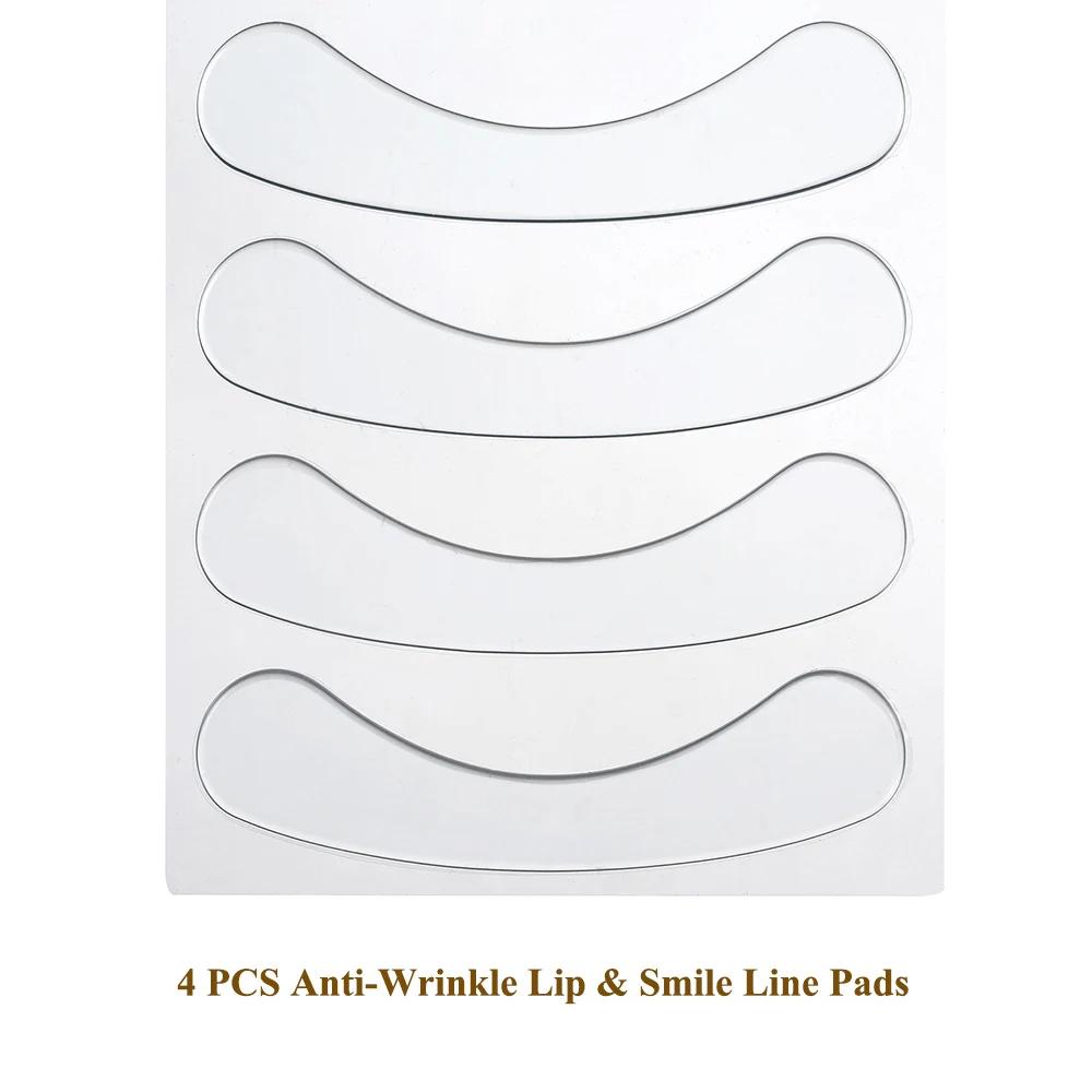 

4 шт. антивозрастной коллагеновый пластырь для лица против морщин на губах и линии улыбки, многоразовый силиконовый гель, предотвращает появление носогубных морщин