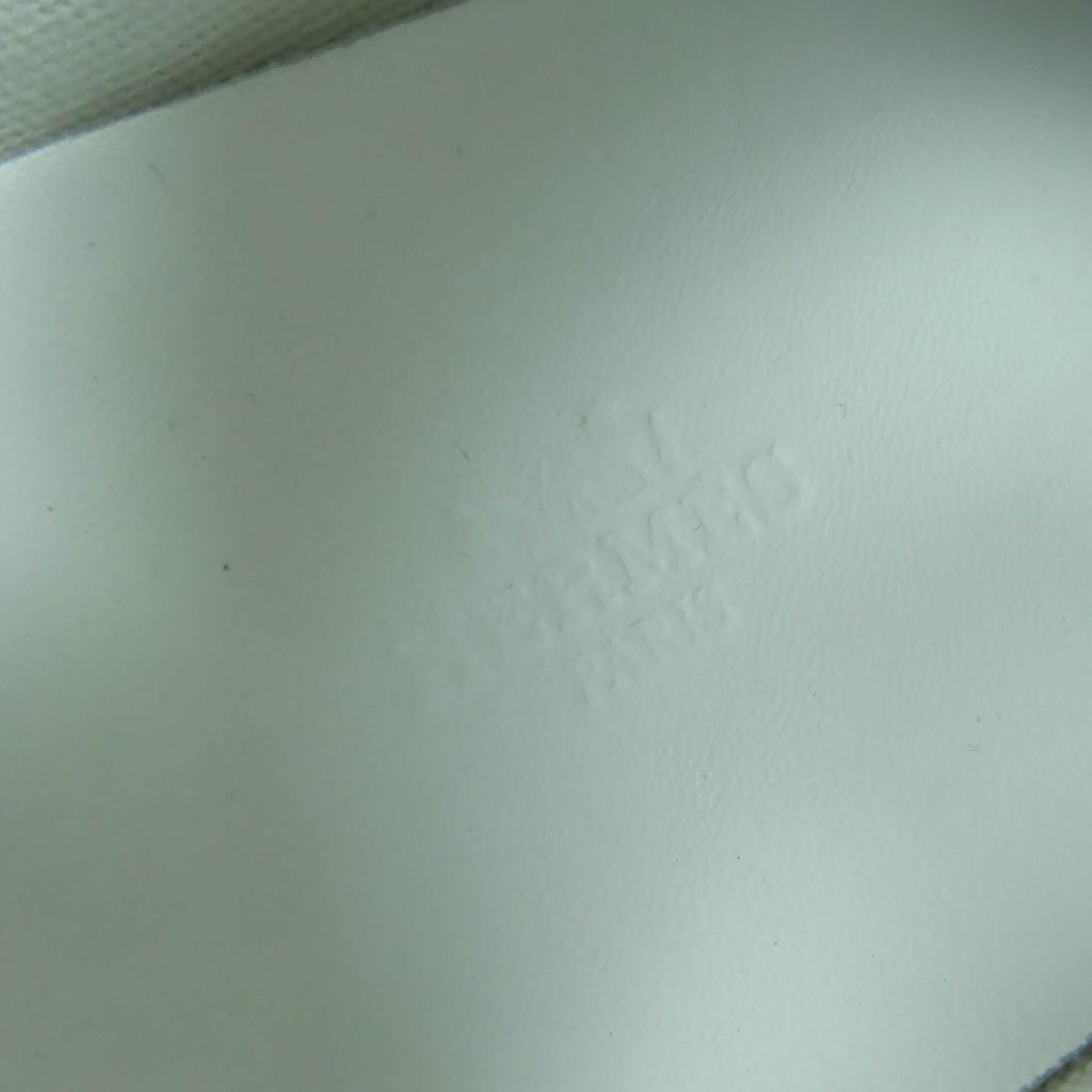 Great HERMES Low Cut Sneakers Get Using Leather White Gray Fabric Women 35 Used