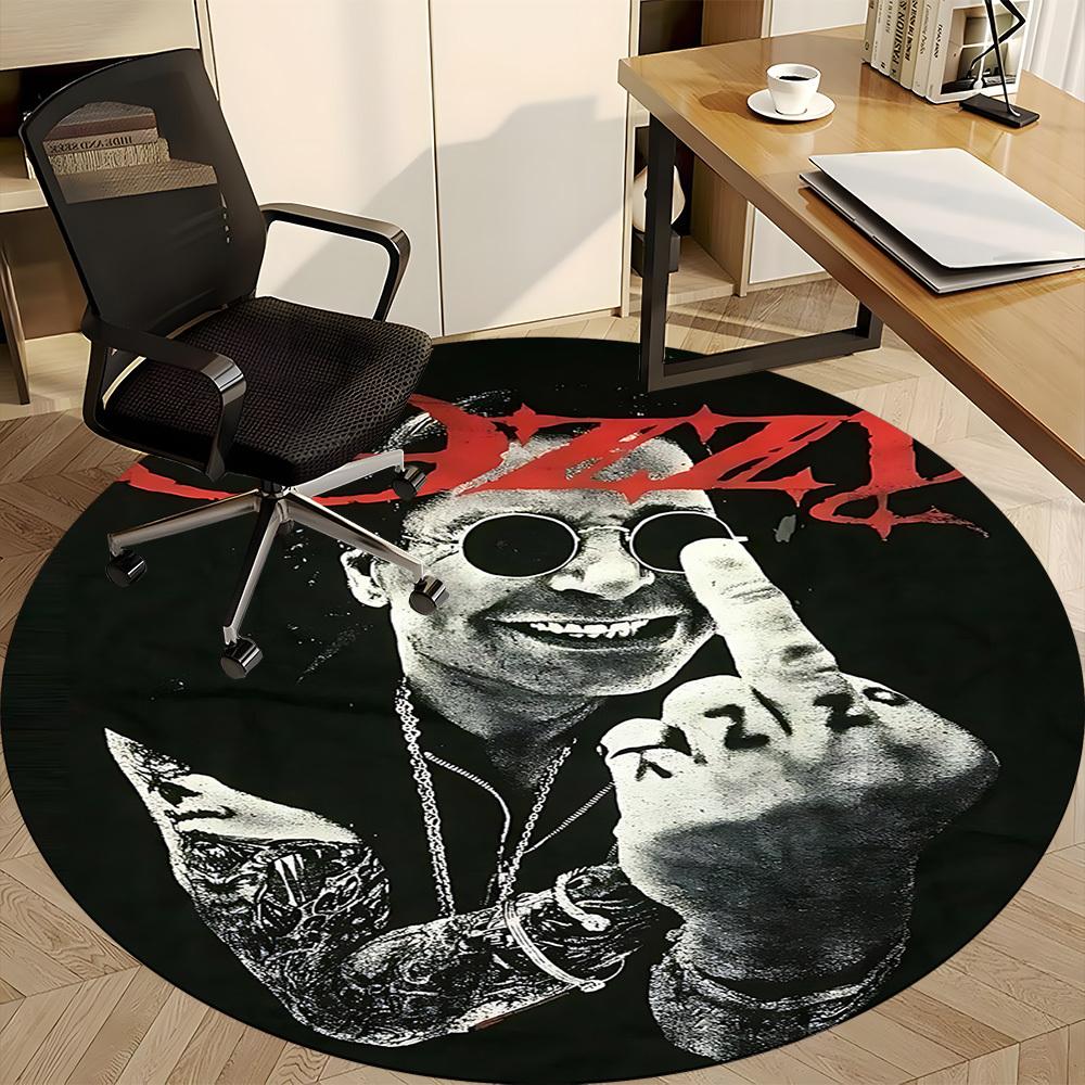 1PC Ozzy Osbourne Office Round Area Rug, Indoor Mat Suitable For Office, Under Office Chairs Bedroom Living Room Home Decor, Room Deco110